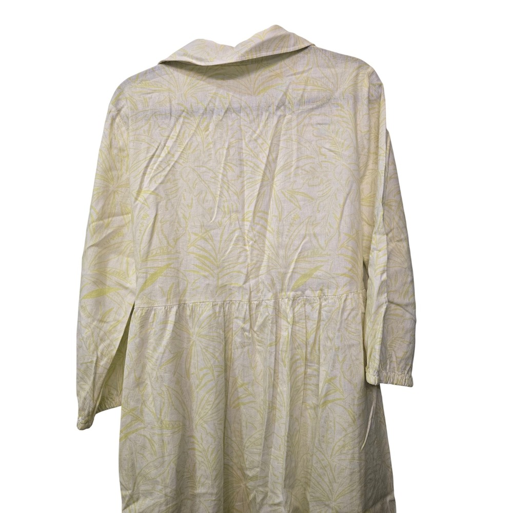 C&C California Tropical Leaf Shirt Dress Sz L Coastal Resort Quiet Luxury Preppy - Picture 8 of 9
